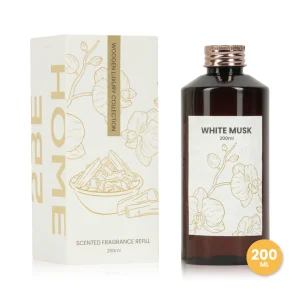 2BEHOME Geurstokjes Navulling - White Musk - 200 ML - Wooden Luxury Collection - Luxe Fragrance sticks - Huisparfum - Luchtverfrisser - Geurverspreider - Wit