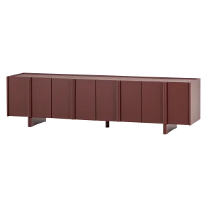 Basu tv meubel 200 cm grenen bordeauxrood