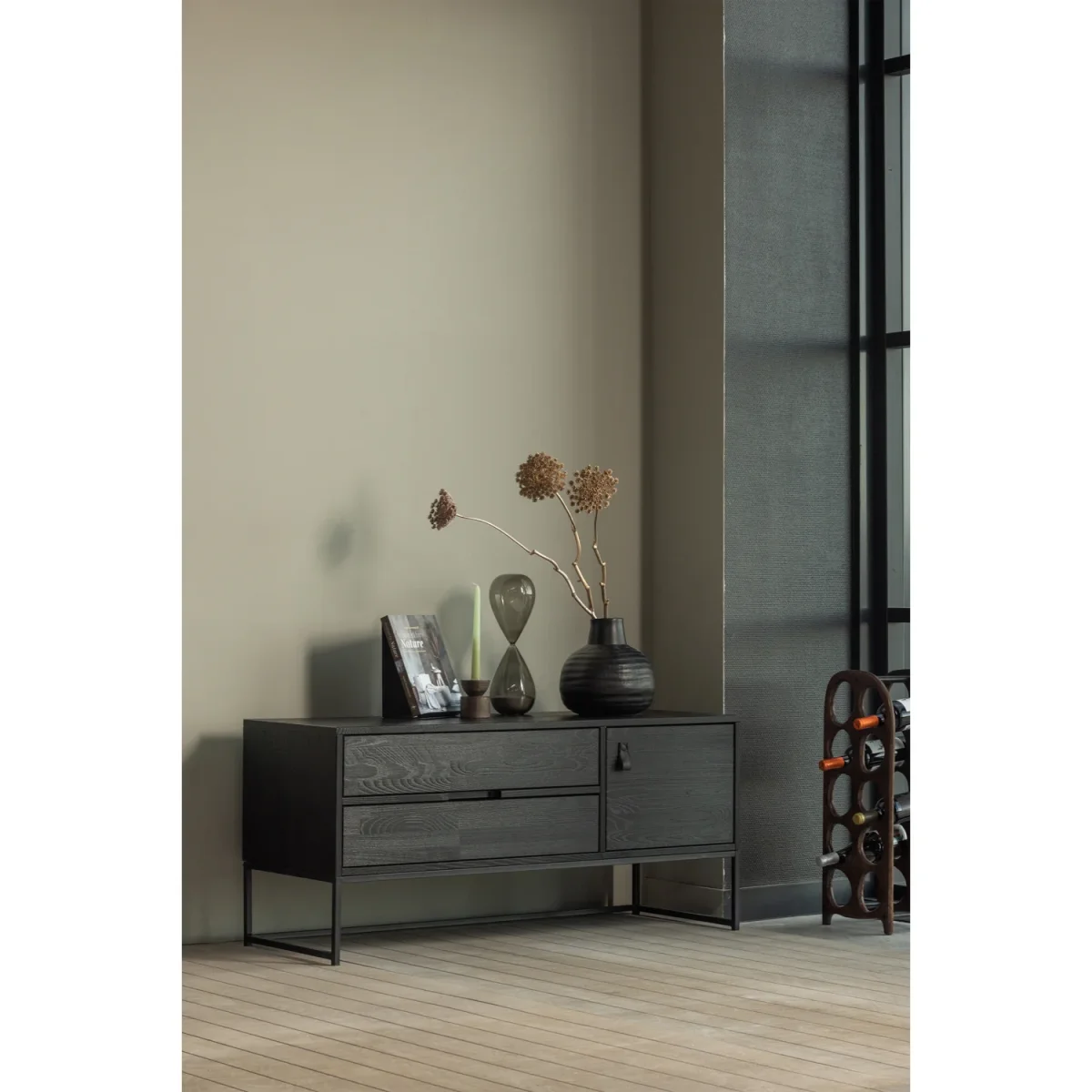 Silas tv meubel 120 cm essen blacknight - Afbeelding 4