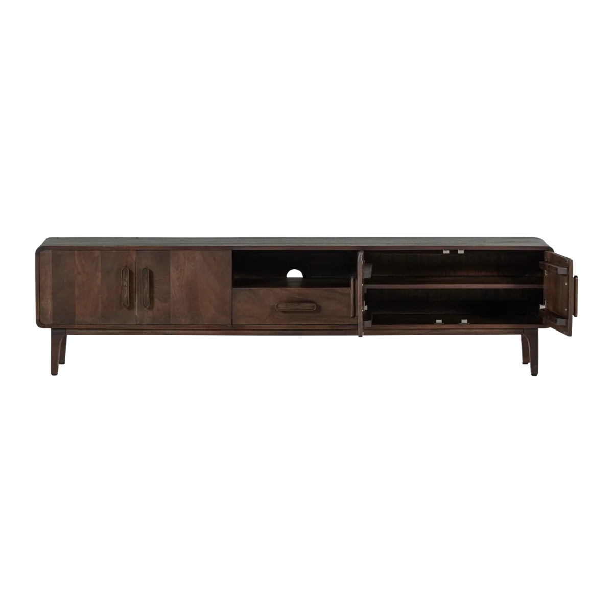 Liya tv meubel 200 cm mangohout donkerbruin - Afbeelding 6