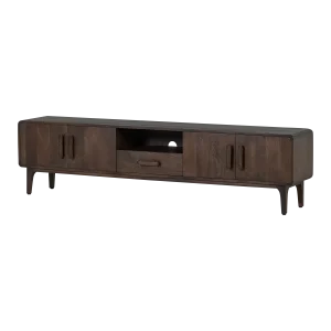 Liya tv meubel 200 cm mangohout donkerbruin