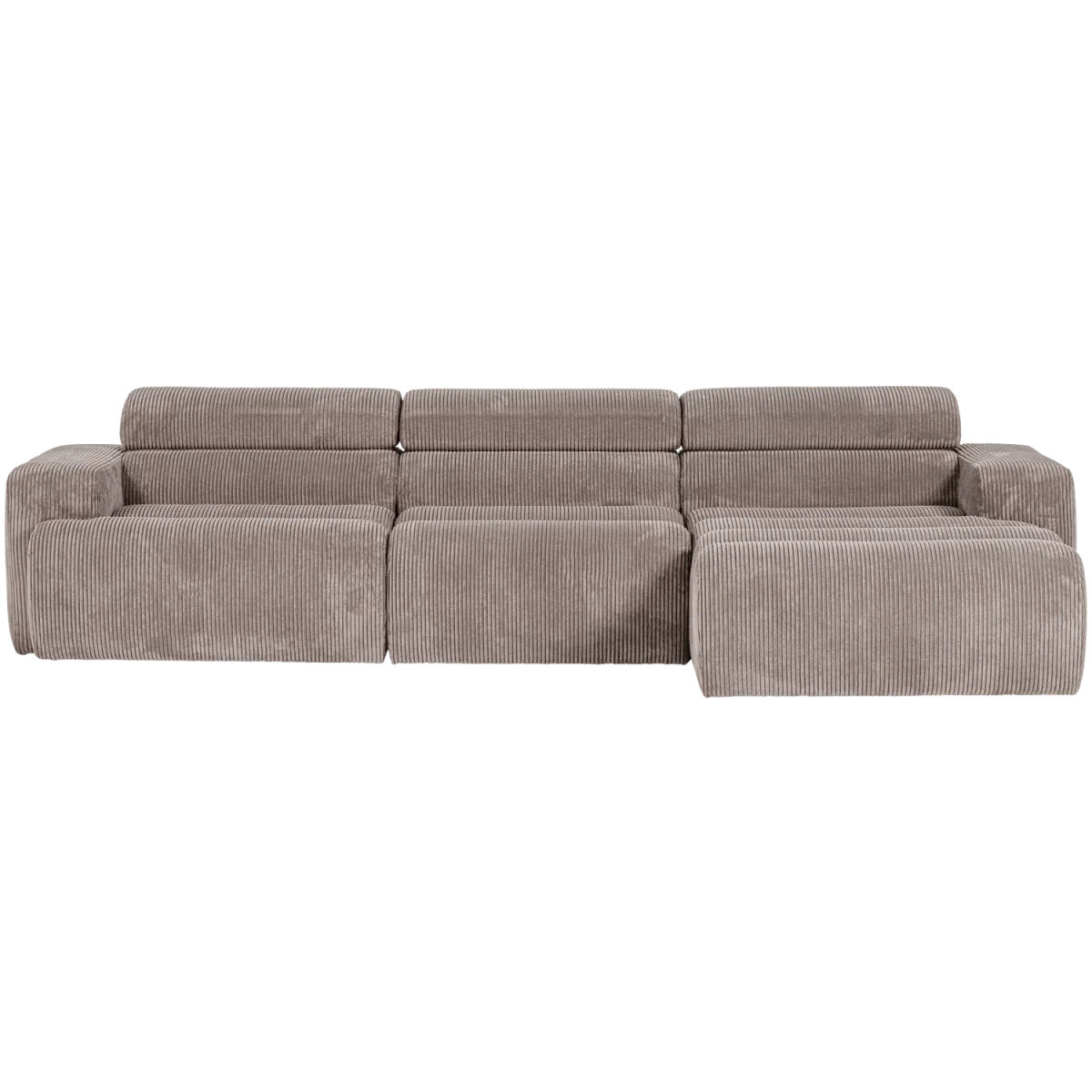 Novi chaise longue bank rechts ribstof zand - Afbeelding 3
