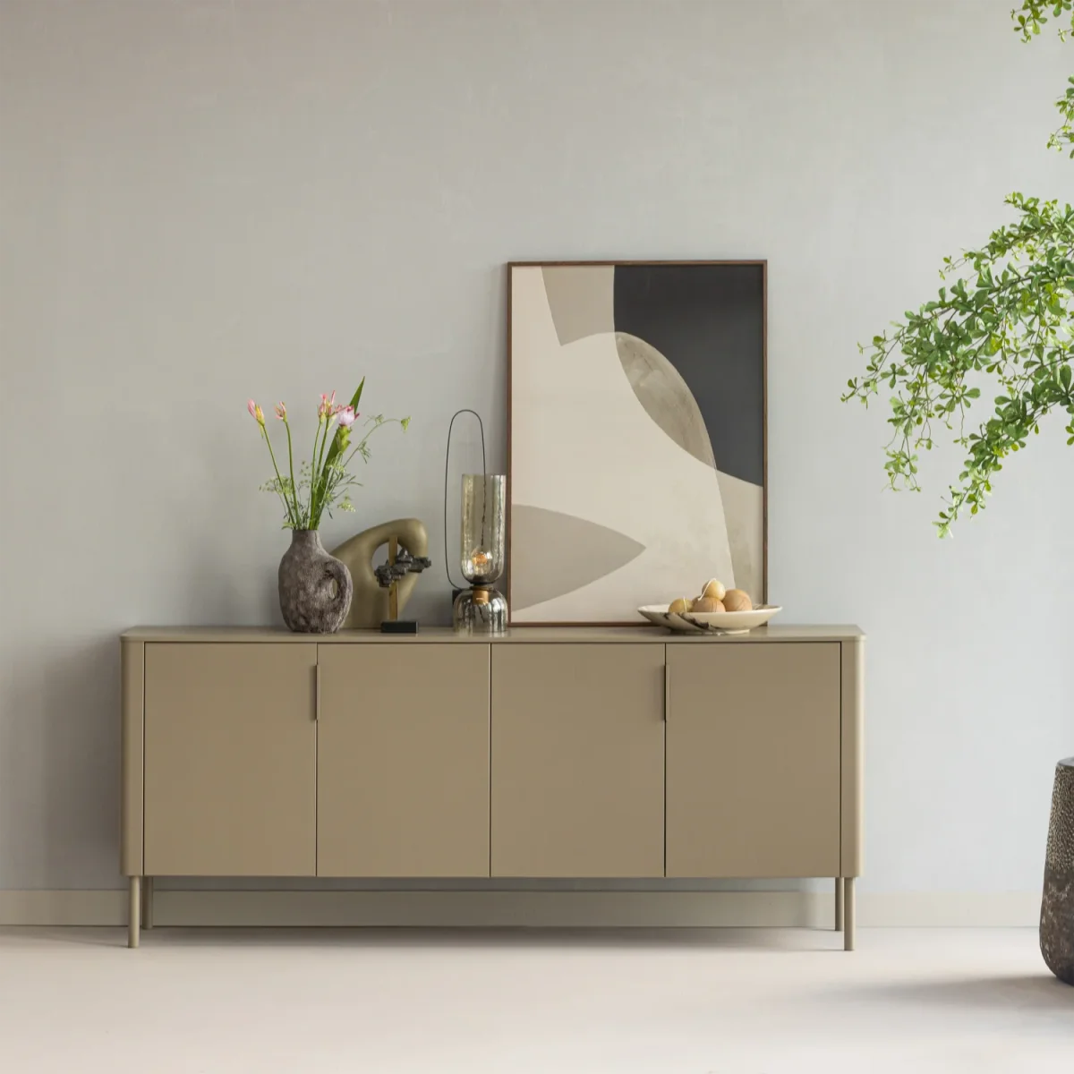 Gunnar dressoir 200 cm grenen mud - Afbeelding 4