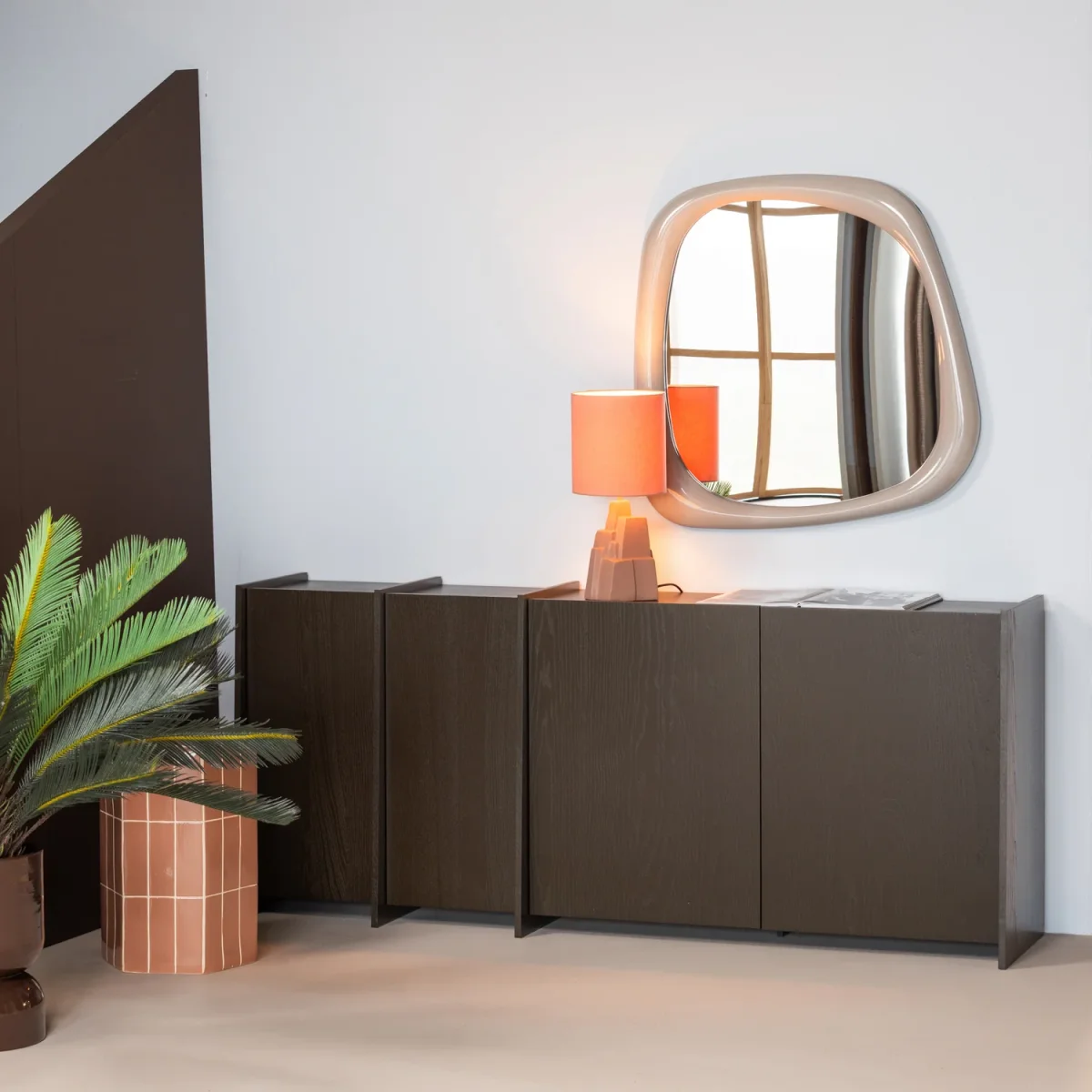 Brock dressoir 200 cm essen fineer middenbruin - Afbeelding 4