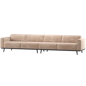 Statement XL 4-zits bank 372 cm chenille velvet naturel