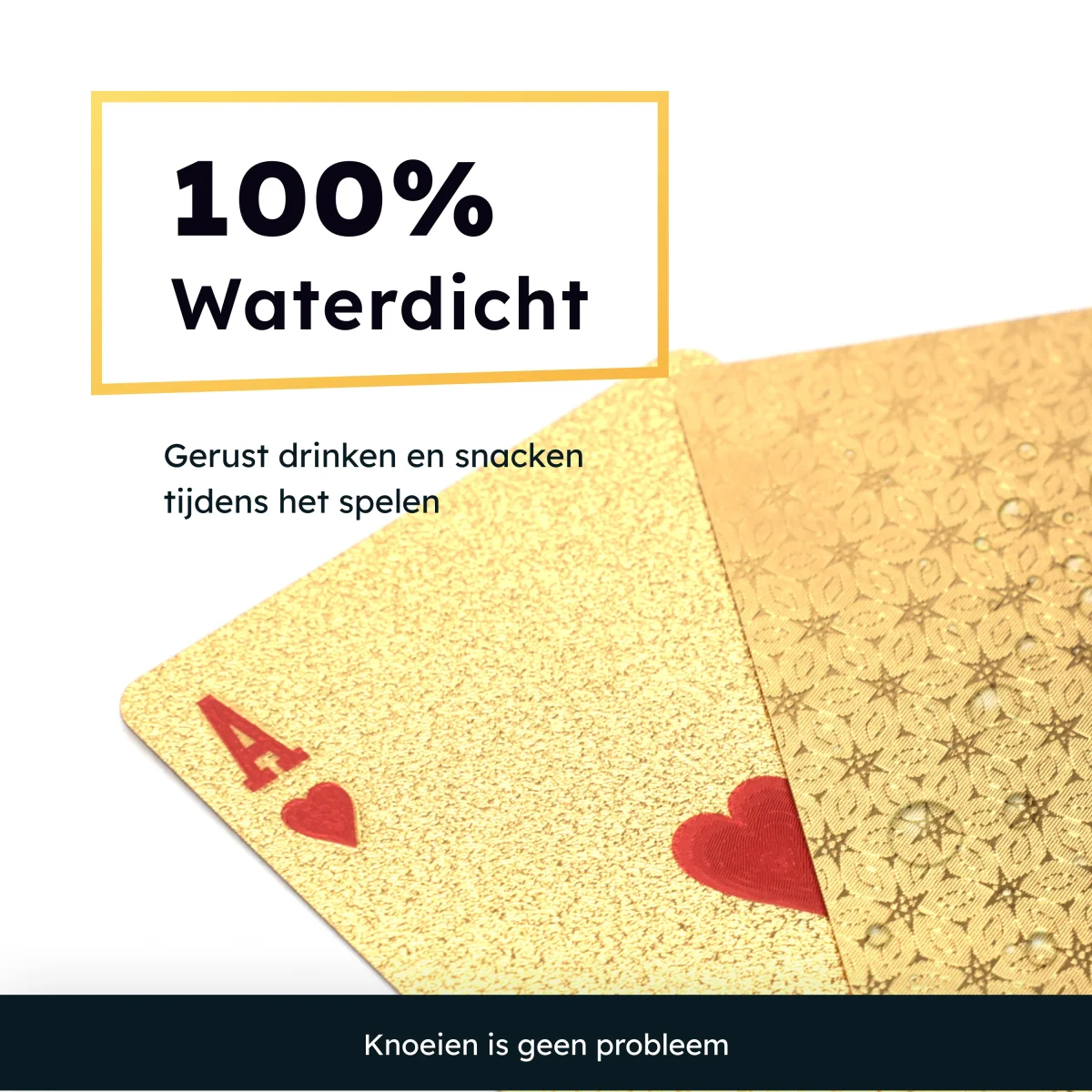 2BEFUN Luxe Waterdichte Speelkaarten - Kaarten - Pokerkaarten - Goud - Afbeelding 7