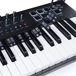 Afneembare siliconen piano toetsenwijzer - zwart